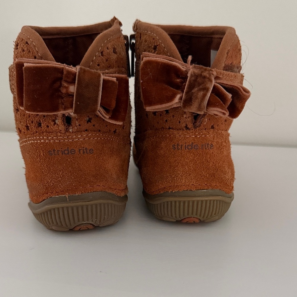 Stride Rite Tan Kids Boots with Bow